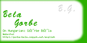 bela gorbe business card